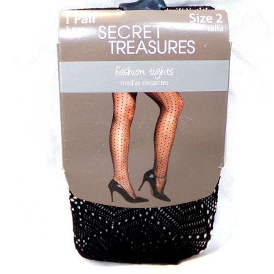 NEW Secret Treasures Women's Fashion Tights Black Fishnet Size 2 3 4