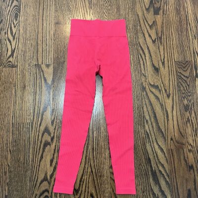 Unbranded Juniors Bright Pink Seamless Ribbed Leggings - One Size