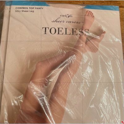 J.C. Penney East 5th Panty Hose Sheer Caress Toeless Silky Sheer C-11