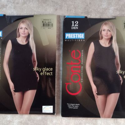 Elegant Conte Prestige 12 DEN Pantyhose - Nero - Size: 5/XL - Sexy! Gorgeous!