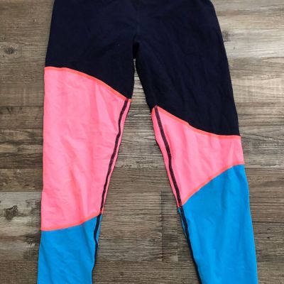 Aerie Womens Size Medium Navy Pink & Blue Athletic Work Out Leggings 24