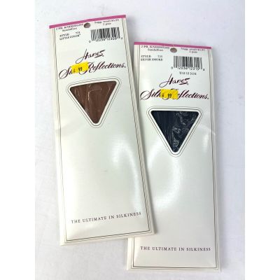 Vintage LOT 2 PACKS NEW Hanes 725 Silk Reflections Knee Highs Sandalfoot