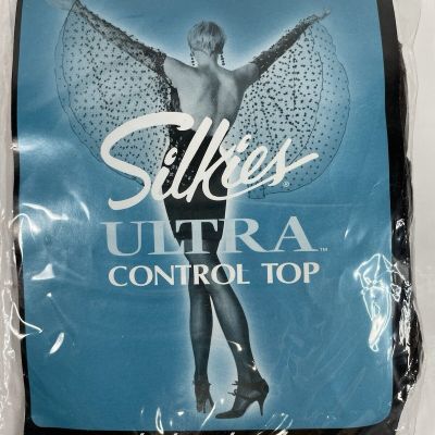 Vintage Silkies Ultra Control Top Queen Off Black X-large Barely Black