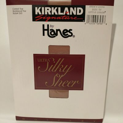 Kirkland E65 By Hanes Pantyhose Ultra Silky Sheer Hosiery Control Top Size EF
