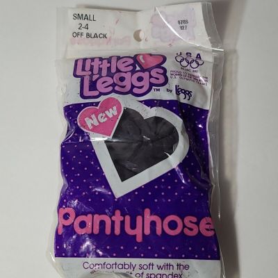 Vintage Little Leggs Pantyhose Little Girls Nylons Tights Off Black Sz Small 2-4