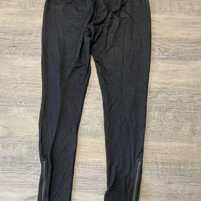 Denim-style leggings Steve Madden Women's Black Jean Zipper Ankle / Size L