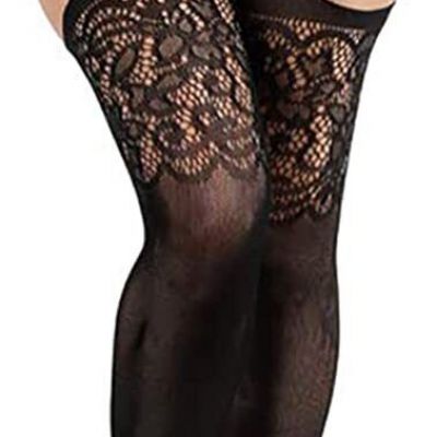E-Laurels Womens High Waist Patterned Fishnet Tights Suspenders Pantyhose Thigh