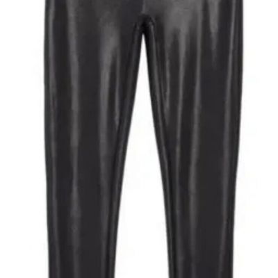 Spanx Women's Faux Leather Leggings in Black Size XL Style No.2437 Euc