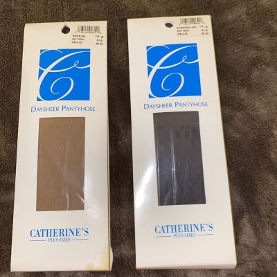 2 pair VNTG Catherine’g Plus size Daysheer Pantyhose. Size A (180-230 lbs)