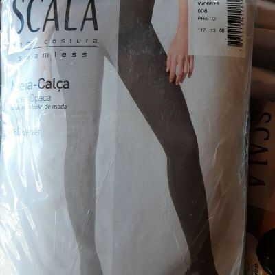 SCALA Brazil Sculpting Tights Nylons Support Tighten 260 Denier Black Preto LG
