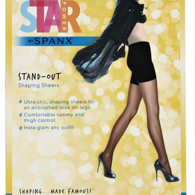 Star Power by SPANX Women's Black Stand-Out Shaping Sheers Sz A 139769