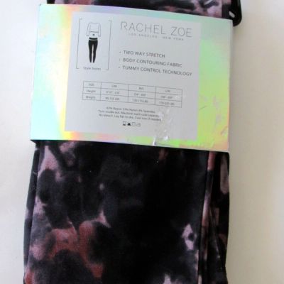 Rachel Zoe High Waisted Ponte Leggings Black Tie-Dye Print Womens size S