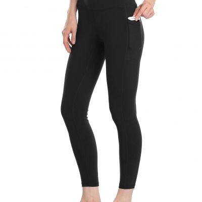 Women's High Waisted Tummy Control Workout Leggings 7/8 Length Yoga Pants wit...