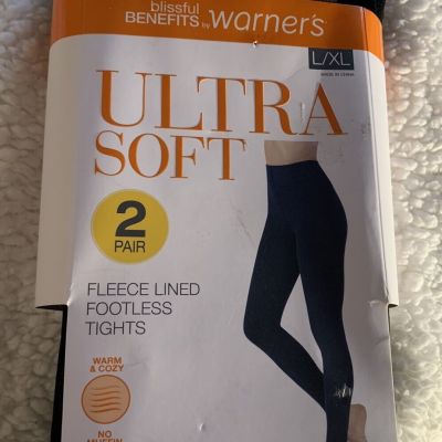 Warner’s Fleece Lined Tights, Black *Only 1 In Package (Not 2) Size L/XL (12-16)