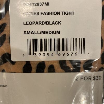 Nordstrom BP Women's 2 Pack Leopard and Solid Opaque Tights S/M