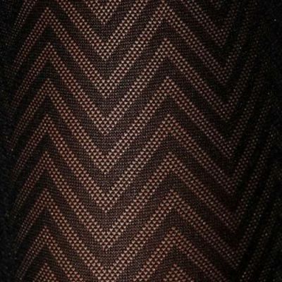 Vince Camuto Tights Black Geo Zag Design Sheer Pantyhose Hosiery Size S/M NWT