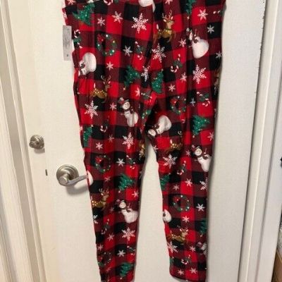 WOMENS SNOWMAN, REINDEER PLUS SIZE FITTED LEGGINGS- 1X - 16W-18W -NEW WITH TAGS