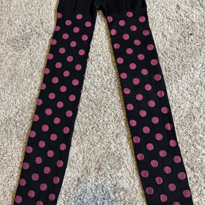 Hue Women's Size S/M Fashion Style 13190 Polka Dot Tights W/Control Top Rose
