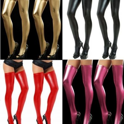 Dominatrix Synthetic leather Stockings Dominant Women Over the Knee socks NEW