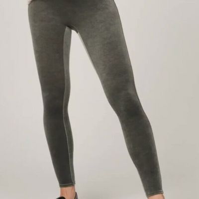 SPANX Shiny Velvet High Waisted Leggings Dark Palm Green High Rise Size M NWT