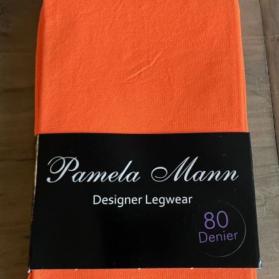 NEW Pamela Mann Designer Legwear Pantyhose 80 Denier Tights Flo Orange One Size