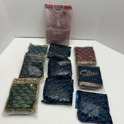 SILKIES PANTYHOSE Lot 0f 10 Queen XL Large New