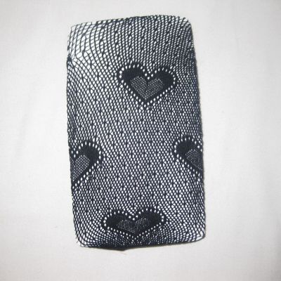 Romwe kawaii sheer heart & dot print fishnet tights black nip pastel goth
