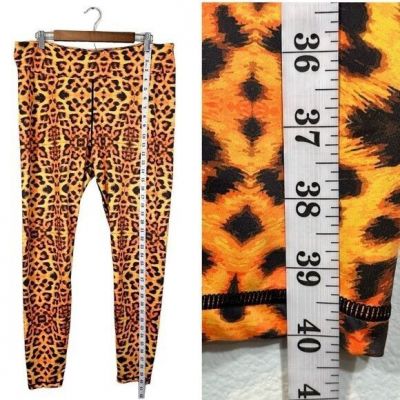 grrrl Leggings Bright Orange Cheetah Print, Size “SAM”