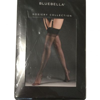 NEW Bluebella Luxurious Italian Hosiery Plain Black Top Stockings Medium N6679