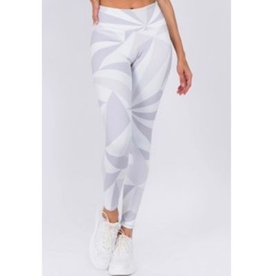 Yelete Active High Rise Geometric Print Artsy Workout Legging Athleisure S