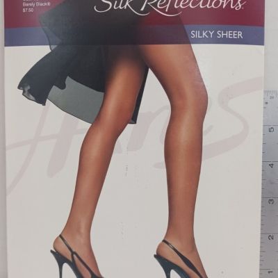 Hanes Silk Reflections Silky Sheer Control Top Sandaloot Size CD Barely Black