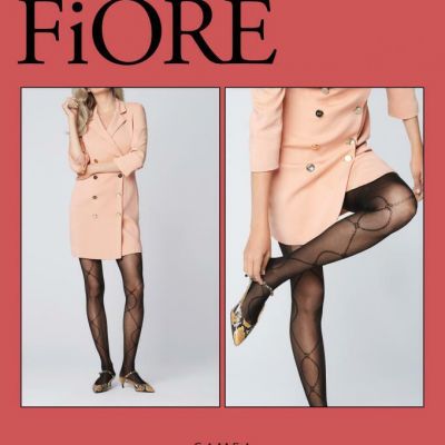 FIORE CAMEA 3D PATTERNED 30 DENIER PANTYHOSE TIGHTS  3 SIZES