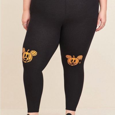 Torrid Plus Size 3 Disney Mickey Mouse Pumpkin Knee Halloween Punk Goth Leggings