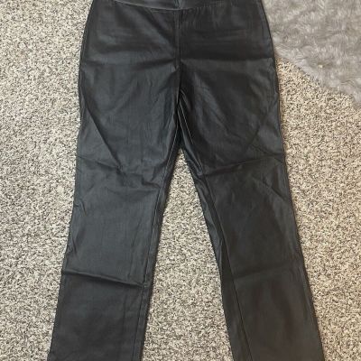 New York & Company Black Faux Leather Leggings Women’s Size XXL 2X New With Tags