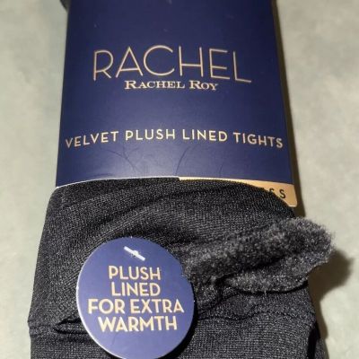 Rachel Roy Velvet Plush Lined Tights Footless Black 1 Pack Women's Size M/L NWT