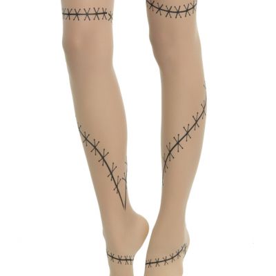 Blackheart Sheer/Black Doll Stitches Tights Nylons Cosplay Costume ONE SIZE NEW