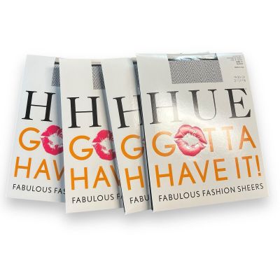 HUE Gotta Have It Fashion Sheers CT Tights Black Size 3 Herringbone NWT 4 Pair