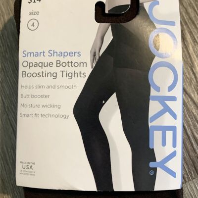 Jockey Smart Shapers Size 4 Opaque Boosting Tights Color Expresso Brown New