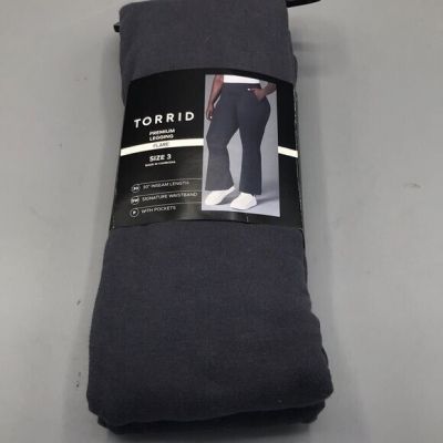 Torrid Medium Gray Full Length Signature Waist Flare Pocket Legging Size 3 New