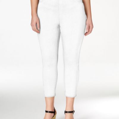 Style & Co (J20-22*07*) Plus Pull-On Stretch Capri Leggings Pants White Sz 0X