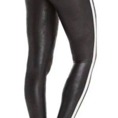 NWT Spanx Faux Leather Leggings w/ Side Stripe  Very Black - Plus Size 3X
