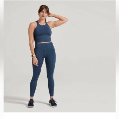Allbirds High-Waisted Athletic Seamless Workout Sports Leggings Navy Blue XL