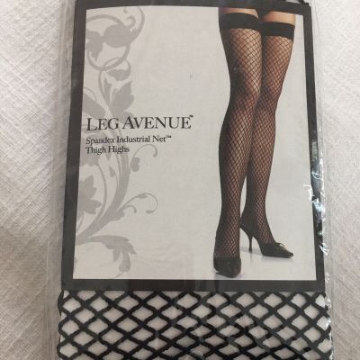 Spandex Industrial Fishnet Thigh High Stockings Black  Cosplay 80's Costume NEW