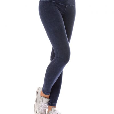 High Rise Ankle Legging (Style W-566, Dark Blue Mineral Wash MW8) by Hard Tail F
