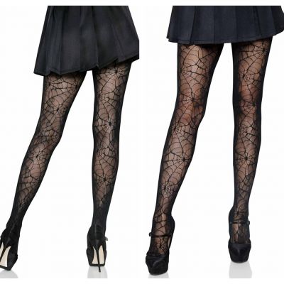 Spider Lace Web Tights Sexy Halloween Goth Punk Black Pantyhose NEW