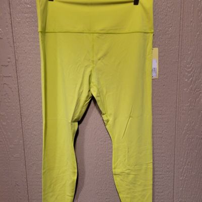 All in Motion Women's Seamless High-Rise Leggings Size 3X Lime Green Stretch