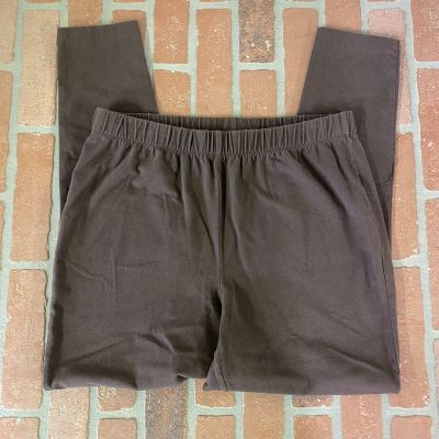 Roamans Plus Size 18/20W Cotton Blend Brown Stretch Leggings