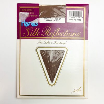 Vintage Hanes Silk Reflections Pantyhose Size EF - 717 Barely There Control Top