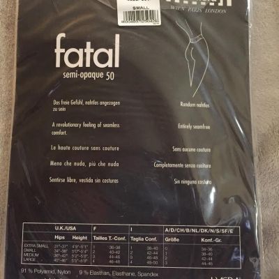 WOLFORD FATAL SEMI-OPAQUE PANTYHOSE COCOA SIZE SMALL