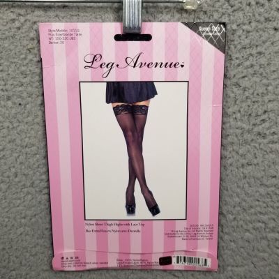 NWT Leg Avenue Woman White One Size Stay Up Thigh High Spandex Stockings